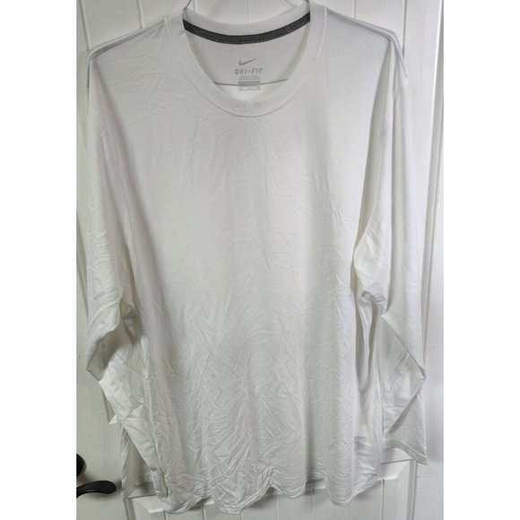 Nike White Dri-Fit XXL Long Sleeve NEW - Picture 1 of 3